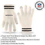 Ultra Game Adults NFL Official Super Soft Cable Knit Winter Beanie Knit Hat with Warm Touch Screen Gloves