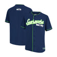 Ultra Game Adult's NFL Official Button Down Baseball Mesh Jersey Shirt | Seattle Seahawks