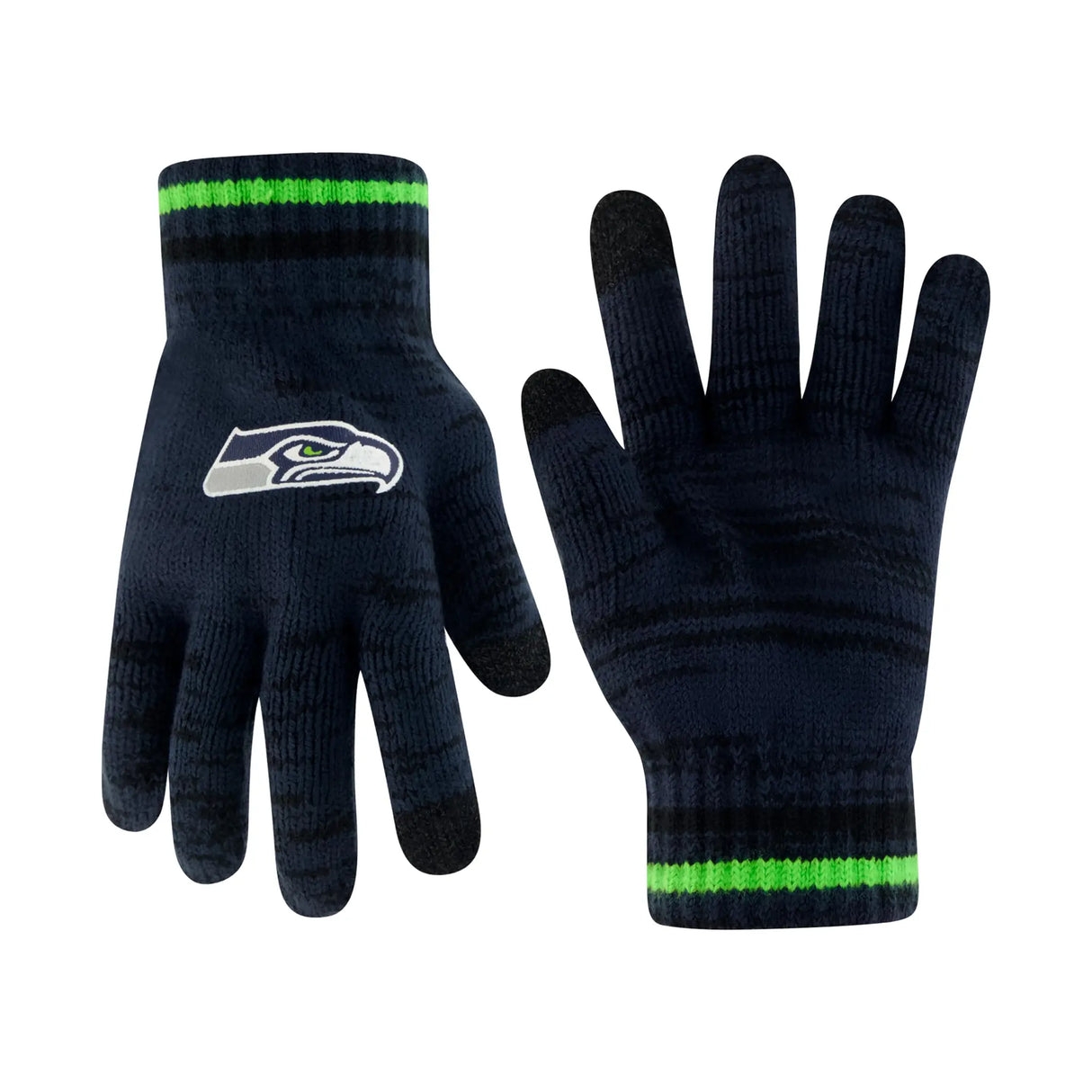 Ultra Game Adults NFL Official Super Soft Marl Knit Winter Beanie Knit Hat with Extra Warm Touch Screen Gloves | Seattle Seahawks