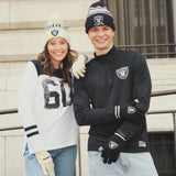 Ultra Game Adults NFL Official Super Soft Team Stripe Winter Beanie Knit Hat with Extra Warm Touch Screen Gloves | Chicago Bears