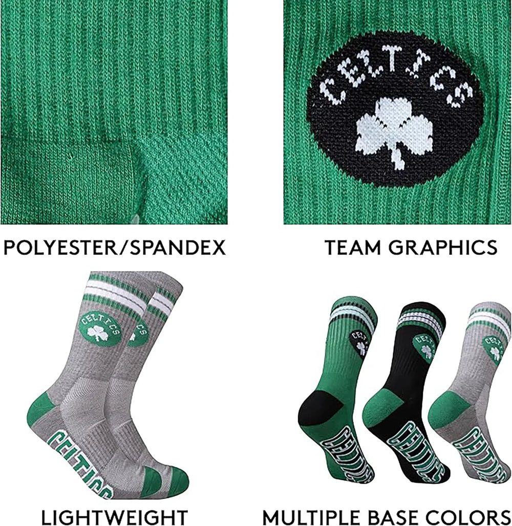 Ultra Game Boys NBA Official Athletic Cushioned Team Crew Socks - 3 Pack | Brooklyn Nets