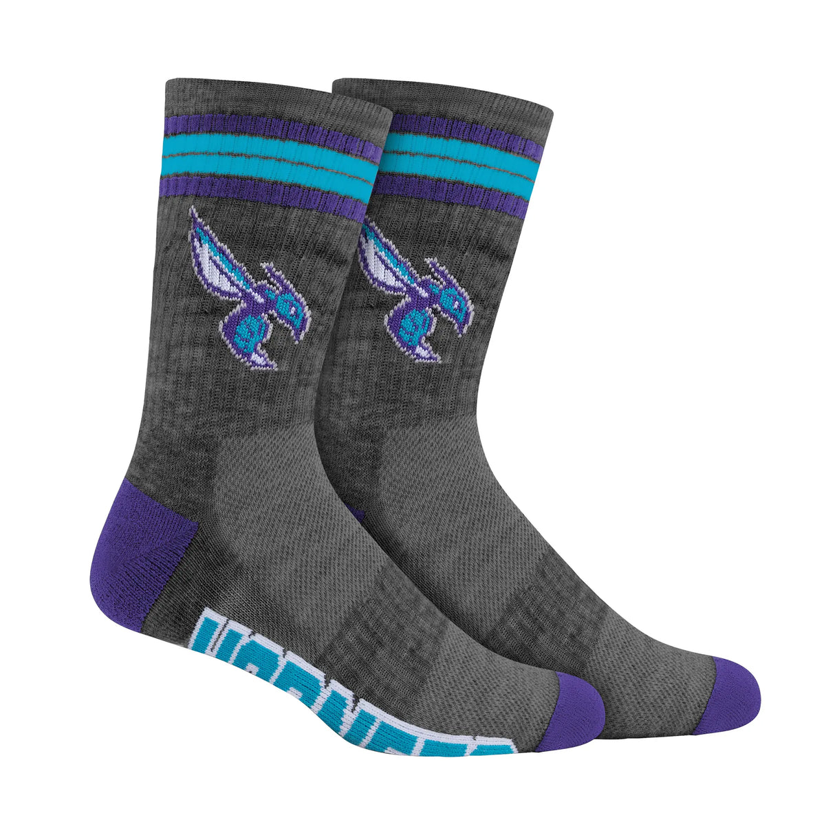 Ultra Game Boys NBA Official Athletic Cushioned Team Crew Socks - 3 Pack | Charlotte Hornets