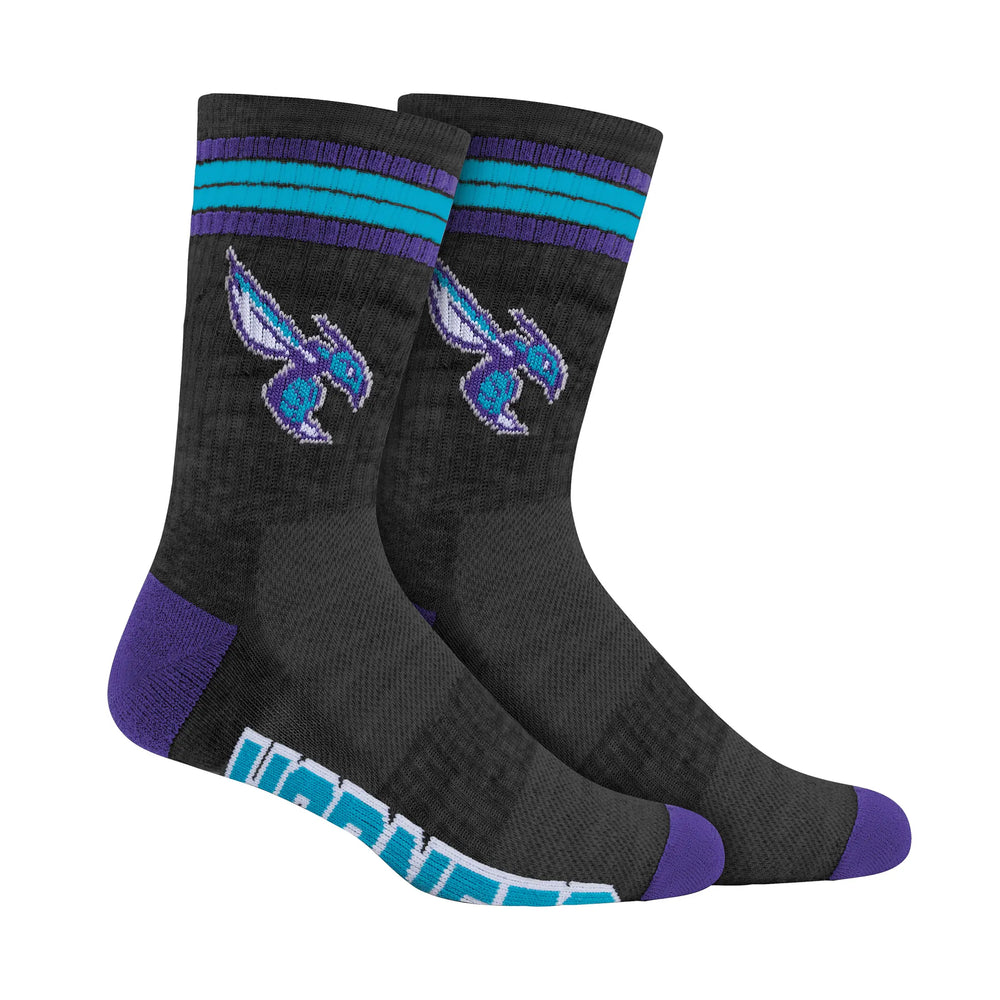 Ultra Game Boys NBA Official Athletic Cushioned Team Crew Socks - 3 Pack | Charlotte Hornets
