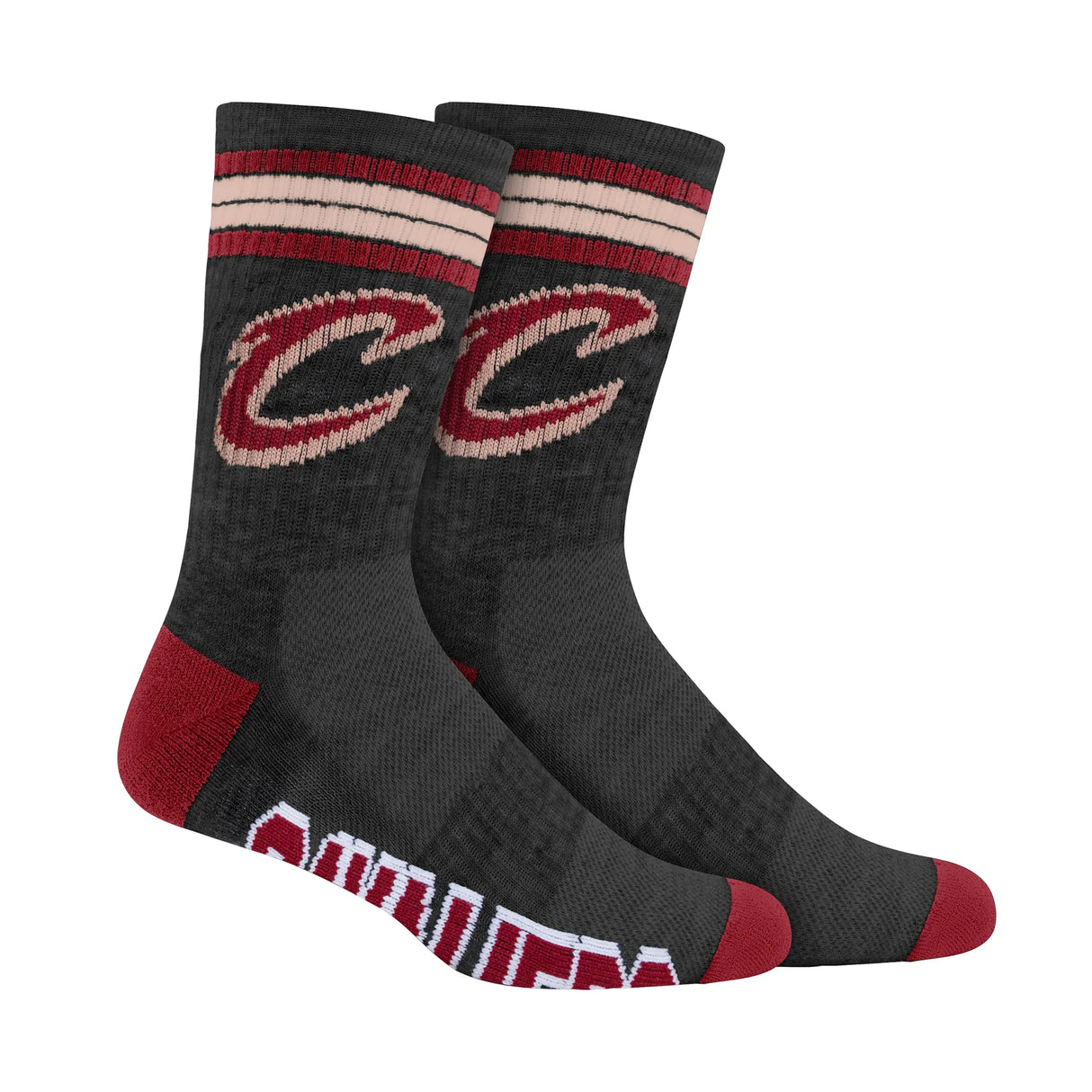 Ultra Game Boys NBA Official Athletic Cushioned Team Crew Socks - 3 Pack | Cleveland Cavaliers
