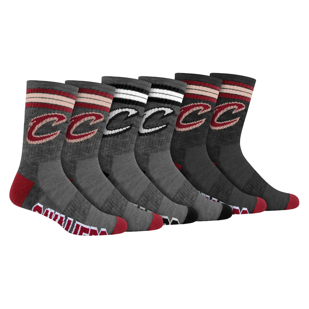 Ultra Game Boys NBA Official Athletic Cushioned Team Crew Socks - 3 Pack | Cleveland Cavaliers