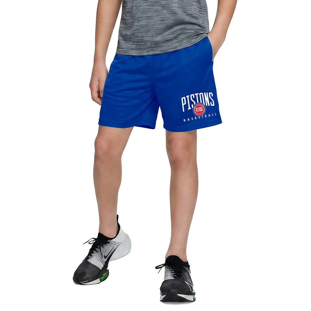 Ultra Game Boys NBA Official Soft Air Mesh Teamster Basketball Shorts - Classic Fit | Detroit Pistons