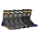 Ultra Game Boys NBA Official Athletic Cushioned Team Crew Socks - 3 Pack | Los Angeles Lakers