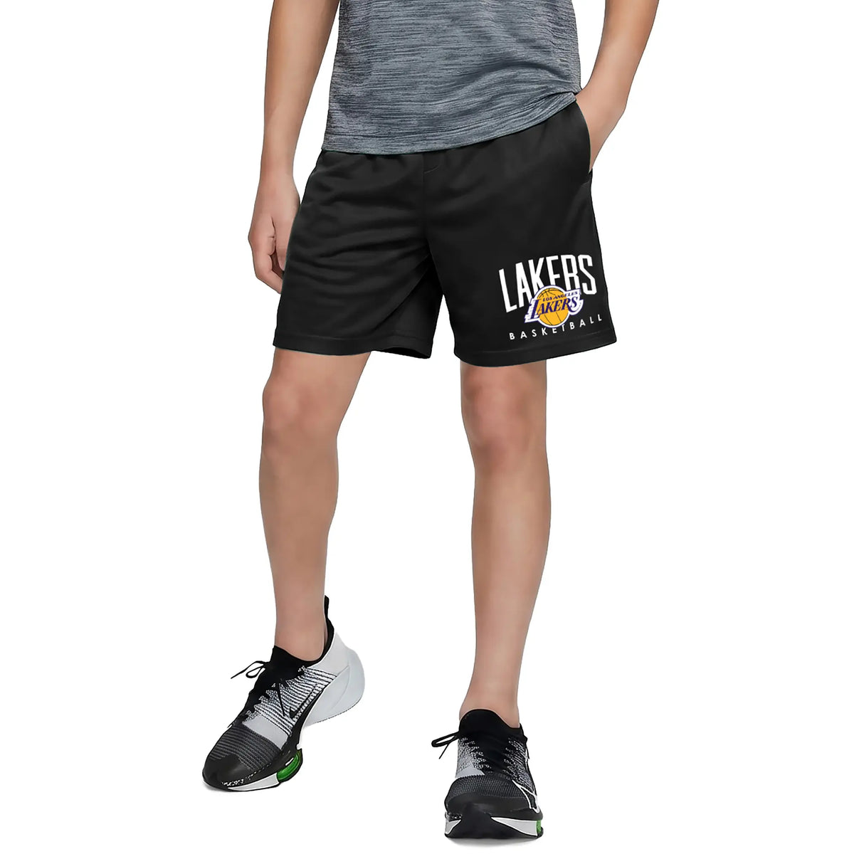 Ultra Game Boys NBA Official Soft Air Mesh Teamster Basketball Shorts - Classic Fit | Los Angeles Lakers