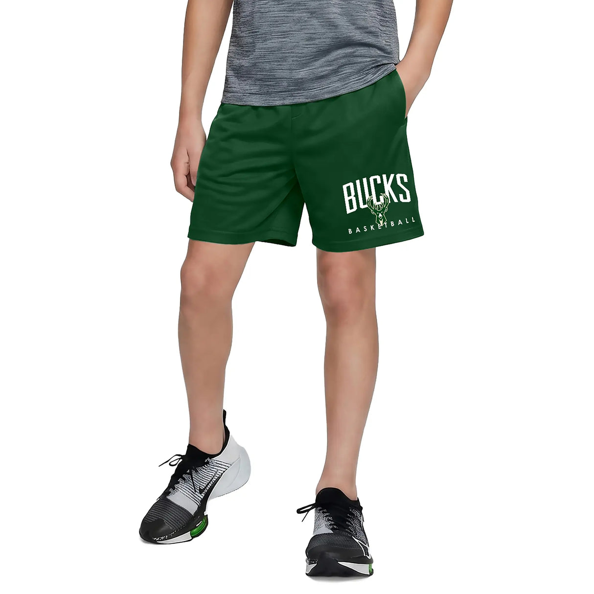 Ultra Game Boys NBA Official Soft Air Mesh Teamster Basketball Shorts - Classic Fit | Milwaukee Bucks