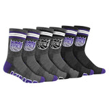 Ultra Game Boys NBA Official Athletic Cushioned Team Crew Socks - 3 Pack | Sacramento Kings
