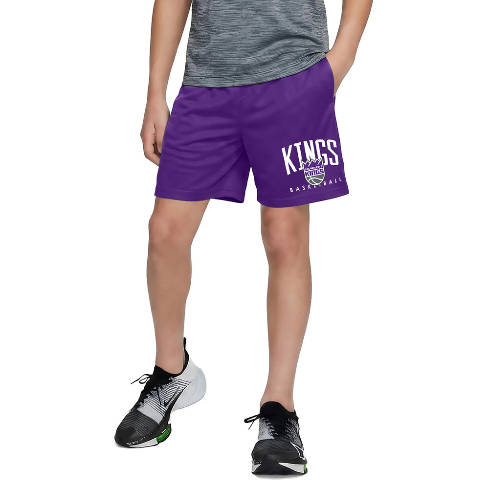 Ultra Game Boys NBA Official Soft Air Mesh Teamster Basketball Shorts - Classic Fit | Sacramento Kings