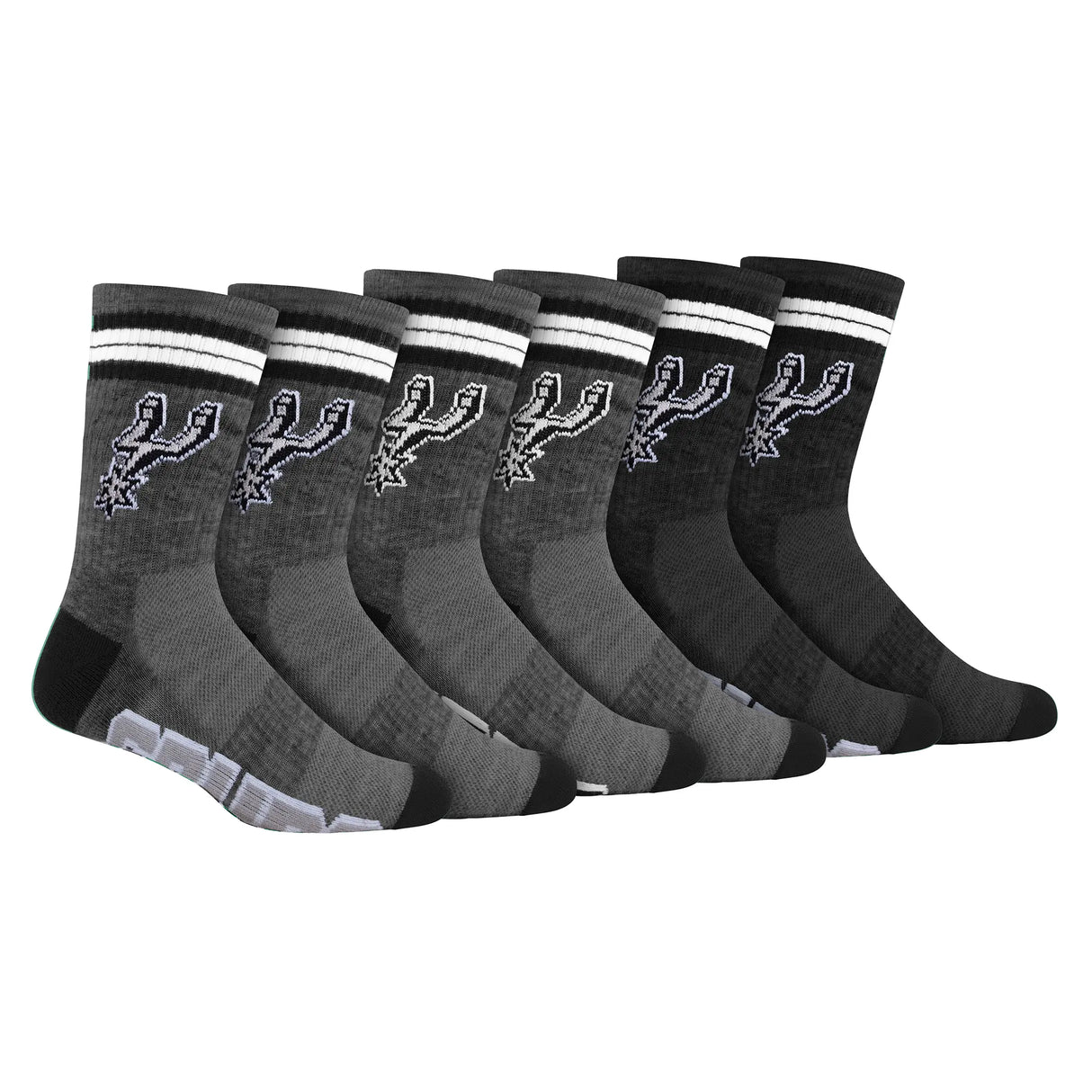 Ultra Game Boys NBA Official Athletic Cushioned Team Crew Socks - 3 Pack | San Antonio Spurs