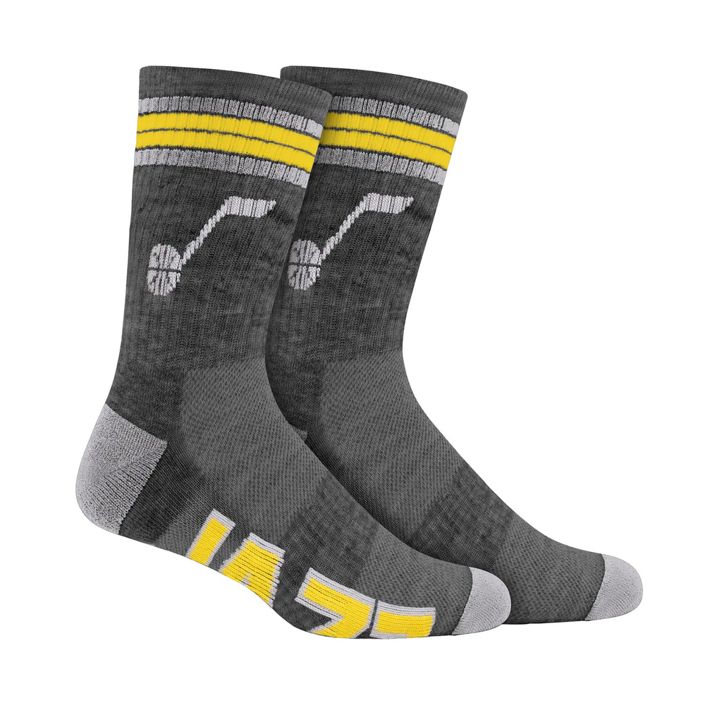 Ultra Game Boys NBA Official Athletic Cushioned Team Crew Socks - 3 Pack | Utah Jazz