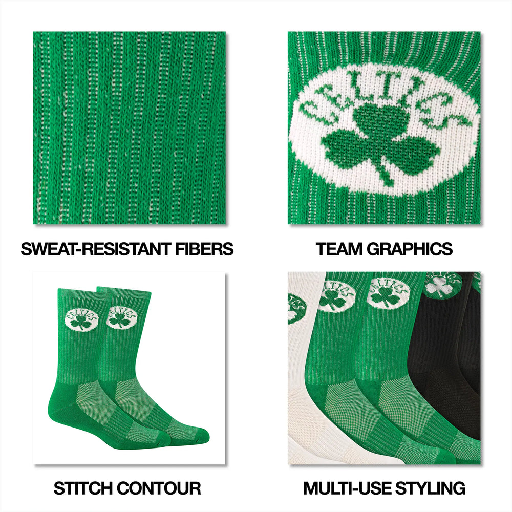 Ultra Game Men's NBA Official Athletic Cushioned Core Logo Team Crew Socks - 3 Pack | New York Knicks