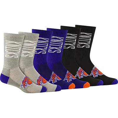 ultra game mens nba official assorted color athletic cushioned vertical attack team crew socks 3 pack feature 2