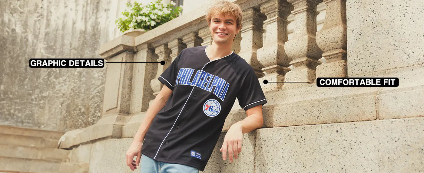 ultra game mens nba official black super soft button down jersey baseball shirt banner 2