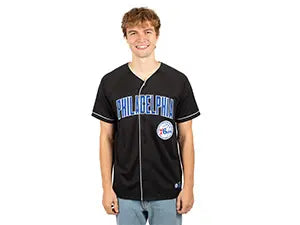 ultra game mens nba official black super soft button down jersey baseball shirt feature 1
