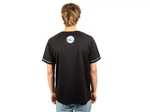 ultra game mens nba official black super soft button down jersey baseball shirt feature 3