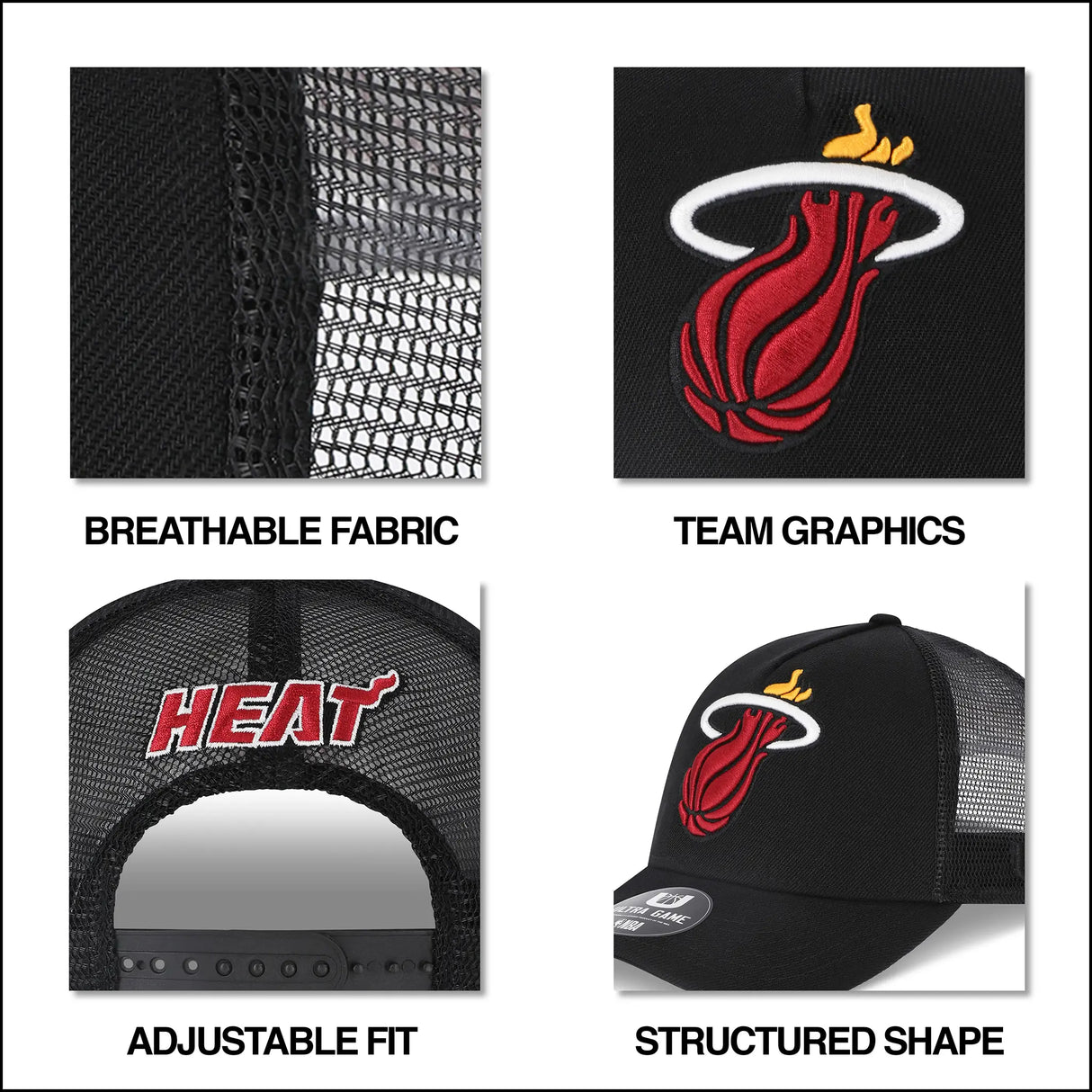 Ultra Game Men’s NBA Official Snap Back All Around The World Trucker Baseball Cap Hat | Memphis Grizzlies
