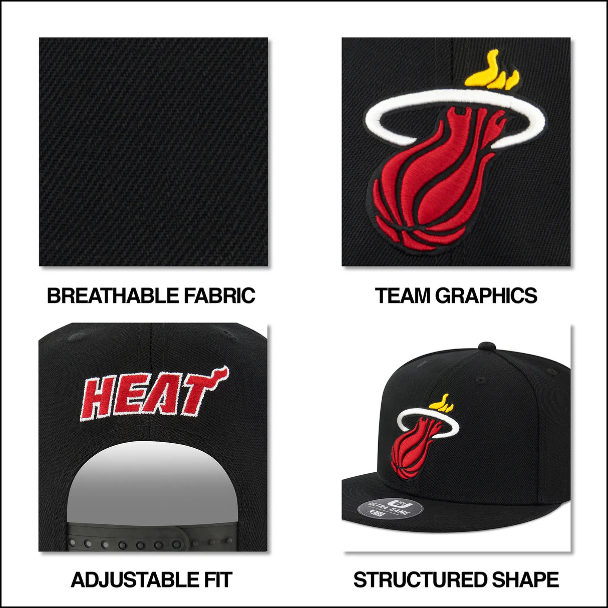 Ultra Game Men’s NBA Official Twill Snap Back Ultimate Baseball Cap Hat | Atlanta Hawks