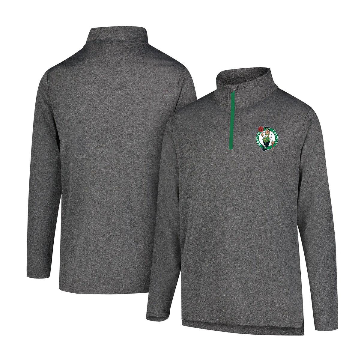 Ultra Game Men's NBA Official Super Soft Quarter Zip Long Sleeve T-Shirt | Boston Celtics