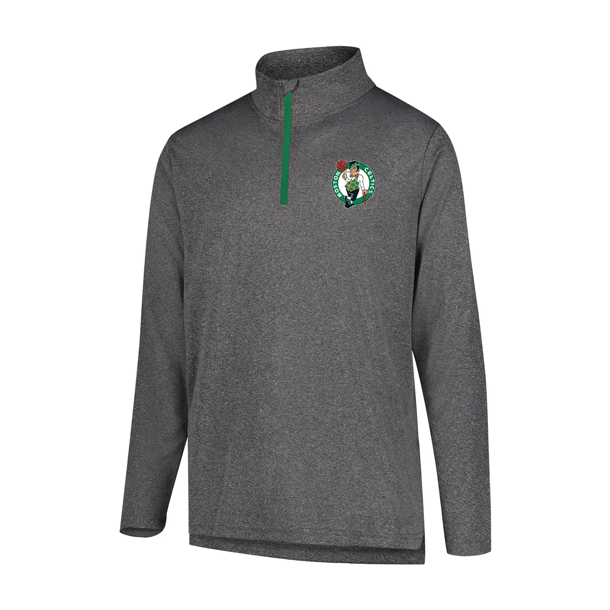 Ultra Game Men's NBA Official Super Soft Quarter Zip Long Sleeve T-Shirt | Boston Celtics