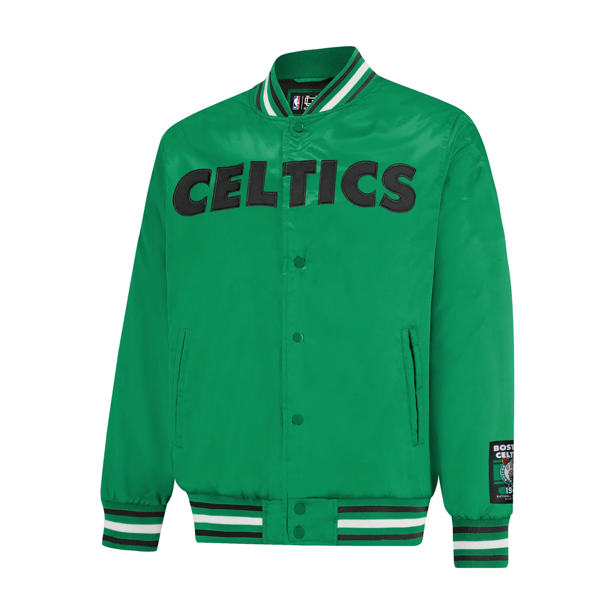 Ultra Game Mens NBA Official Smashing Records Satin Jacket | Boston Celtics