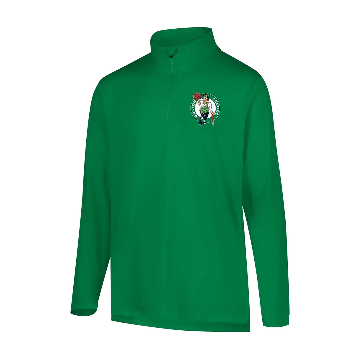 Ultra Game Men's NBA Official Super Soft Quarter Zip Long Sleeve T-Shirt | Boston Celtics