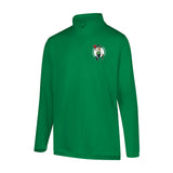 Ultra Game Men's NBA Official Super Soft Quarter Zip Long Sleeve T-Shirt | Boston Celtics