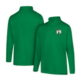 Ultra Game Men's NBA Official Super Soft Quarter Zip Long Sleeve T-Shirt | Boston Celtics
