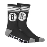 Ultra Game Men's NBA Official Athletic Cushioned Secure Fit Team Crew Socks - 3 Pack | Brooklyn Nets