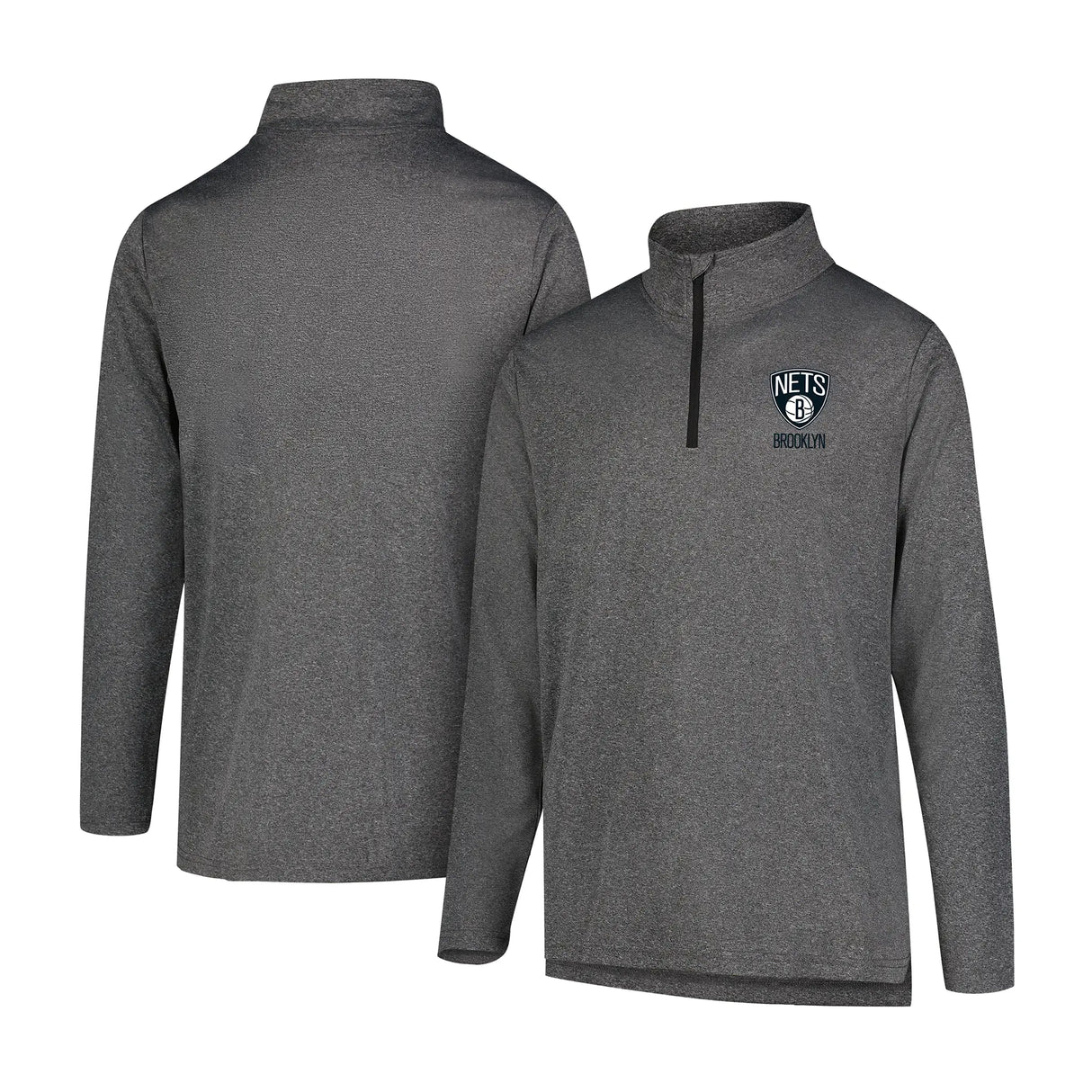 Ultra Game Men's NBA Official Super Soft Quarter Zip Long Sleeve T-Shirt | Brooklyn Nets