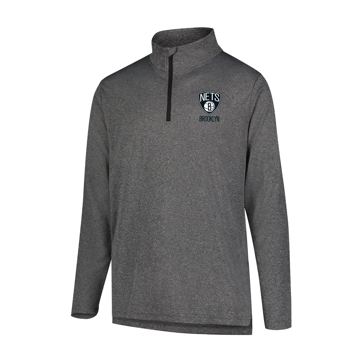 Ultra Game Men's NBA Official Super Soft Quarter Zip Long Sleeve T-Shirt | Brooklyn Nets