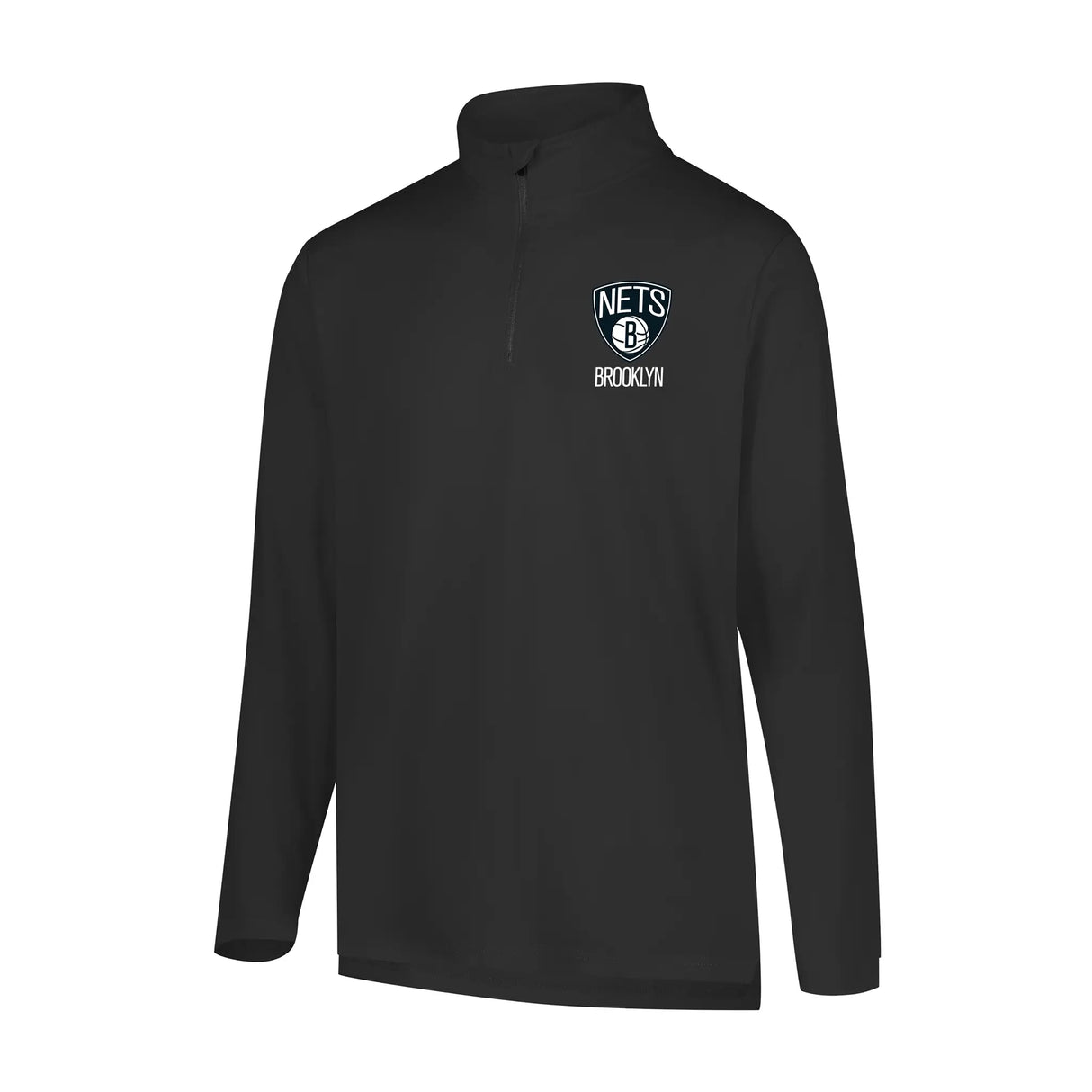 Ultra Game Men's NBA Official Super Soft Quarter Zip Long Sleeve T-Shirt | Brooklyn Nets
