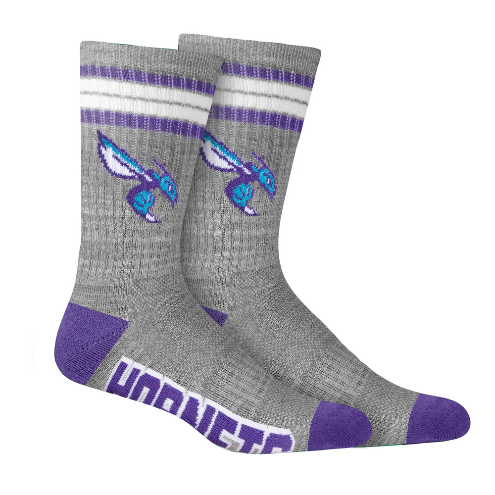 Ultra Game Men's NBA Official Athletic Cushioned Secure Fit Team Crew Socks - 3 Pack | Charlotte Hornets
