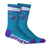 Ultra Game Men's NBA Official Athletic Cushioned Secure Fit Team Crew Socks - 3 Pack | Charlotte Hornets