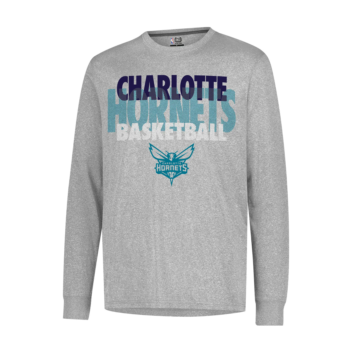 Ultra Game Men’s NBA Official Super Soft Supreme Long Sleeve T-Shirt | Charlotte Hornets