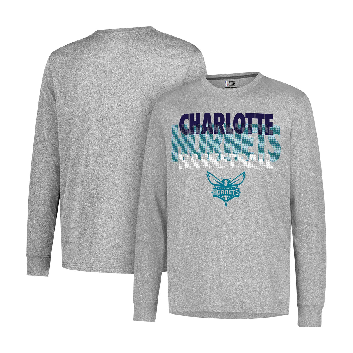 Ultra Game Men’s NBA Official Super Soft Supreme Long Sleeve T-Shirt | Charlotte Hornets
