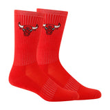 Ultra Game Men's NBA Official Athletic Cushioned Core Logo Team Crew Socks - 3 Pack | Chicago Bulls