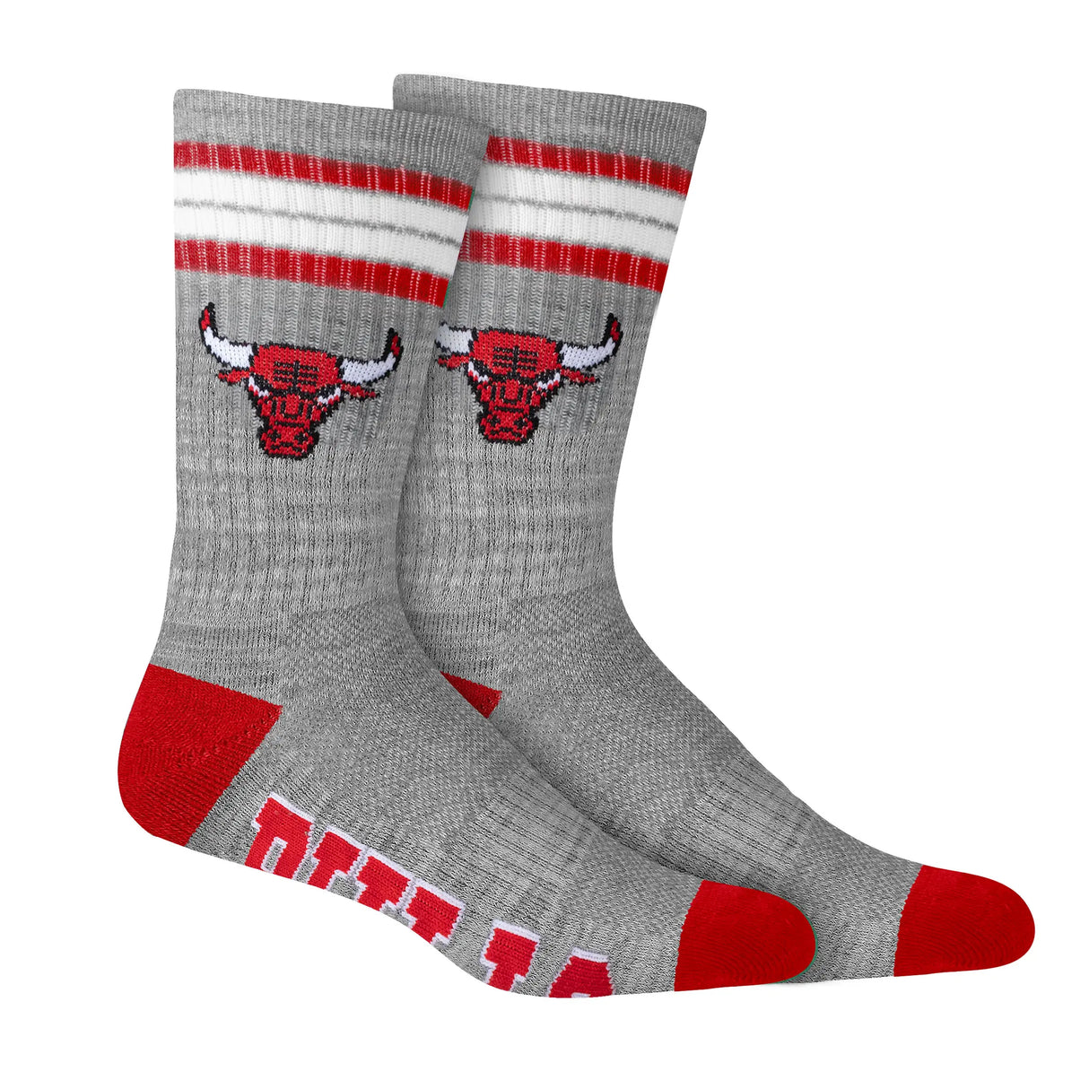 Ultra Game Men's NBA Official Athletic Cushioned Secure Fit Team Crew Socks - 3 Pack | Chicago Bulls