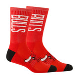Ultra Game Men's NBA Official Athletic Cushioned Vertical Attack Team Crew Socks - 3 Pack | Chicago Bulls