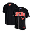 Ultra Game Men’s NBA Official Super Soft Button Down Jersey Baseball Shirt | Chicago Bulls