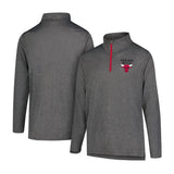 Ultra Game Men's NBA Official Super Soft Quarter Zip Long Sleeve T-Shirt | Chicago Bulls
