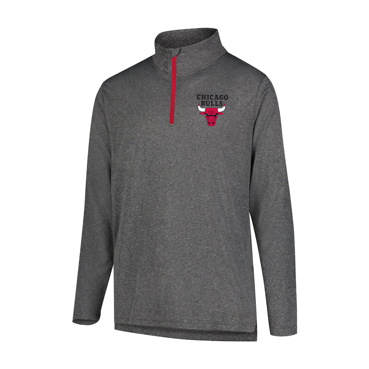 Ultra Game Men's NBA Official Super Soft Quarter Zip Long Sleeve T-Shirt | Chicago Bulls