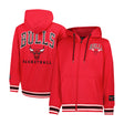 Ultra Game Men's NBA Official MVP Premium Quality Full Zip Hoodie Jacket | Chicago Bulls