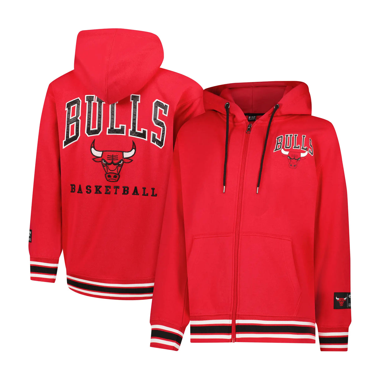 Ultra Game Men's NBA Official MVP Premium Quality Full Zip Hoodie Jacket | Chicago Bulls