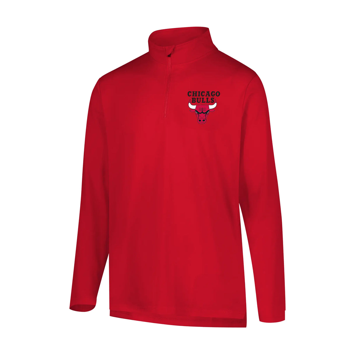 Ultra Game Men's NBA Official Super Soft Quarter Zip Long Sleeve T-Shirt | Chicago Bulls