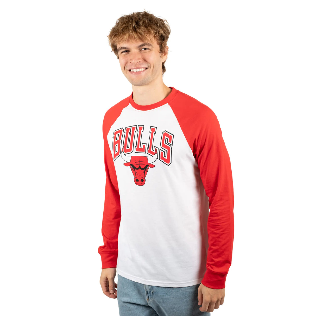 Ultra Game Men’s NBA Official Super Soft Raglan Baseball T-Shirt | Chicago Bulls
