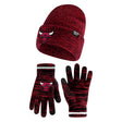 Ultra Game Men's NBA Official Super Soft Winter Beanie Knit Hat with Extra Warm Touch Screen Gloves | Chicago Bulls