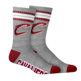 Ultra Game Men's NBA Official Athletic Cushioned Secure Fit Team Crew Socks - 3 Pack | Cleveland Cavaliers